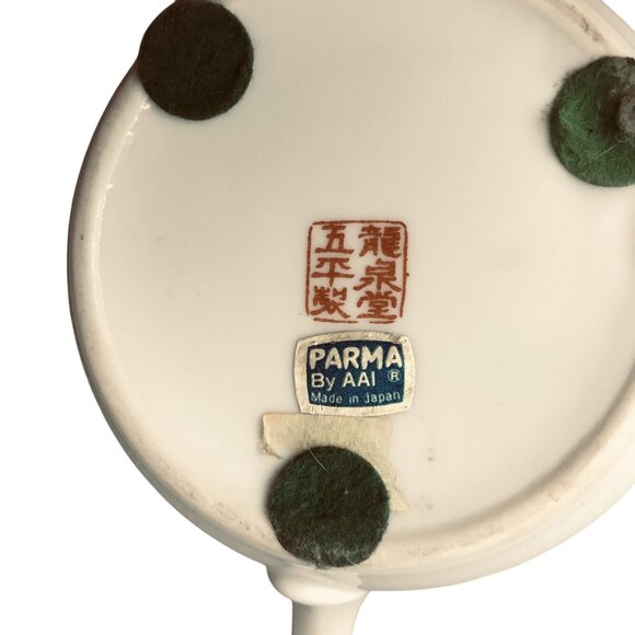 Vintage Japanese Ashtray Porcelain Hinged Lidded  With Handle 7" - Picture 4 of 10